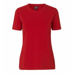 ARBEITS-T-SHIRT DAMEN | Stretch Komfort 595 von ID / Farbe: Rot / 75% Baumwolle 20% Viskose 5% Elasthan - | MEIN-KASACK.