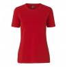 ARBEITS-T-SHIRT DAMEN | Stretch Komfort 595 von ID / Farbe: Rot / 75% Baumwolle 20% Viskose 5% Elasthan - | MEIN-KASACK.