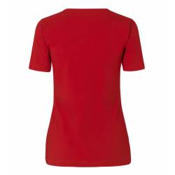 ARBEITS-T-SHIRT DAMEN | Stretch Komfort 595 von ID / Farbe: Rot / 75% Baumwolle 20% Viskose 5% Elasthan - | MEIN-KASACK.