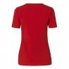 ARBEITS-T-SHIRT DAMEN | Stretch Komfort 595 von ID / Farbe: Rot / 75% Baumwolle 20% Viskose 5% Elasthan - | MEIN-KASACK.