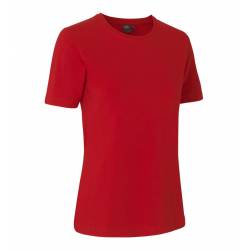 ARBEITS-T-SHIRT DAMEN | Stretch Komfort 595 von ID / Farbe: Rot / 75% Baumwolle 20% Viskose 5% Elasthan - | MEIN-KASACK.