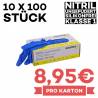 NITRIL-HANDSCHUHE | Einweghandschuh ENHU-24 ungepudert / Farbe: blau / Nitril / ungepudert / 10x100 Stück - Box - | MEIN