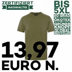 ARBEITS-T-SHIRT HERREN | Stretch WORKWEAR | TM 9 von KARLOWSKY / Farbe: moosgrün / 51% Polyester / 46% BW / 3% Elastane 