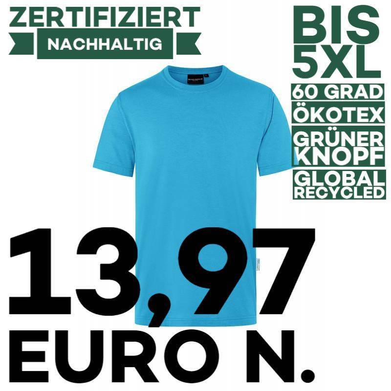 ARBEITS-T-SHIRT HERREN | Stretch WORKWEAR | TM 9 von KARLOWSKY / Farbe: pazifikblau / 51% Polyester / 46% BW / 3% Elastane | MEIN-KASACK.de - KASACK - KASACKS