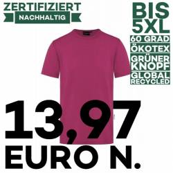 ARBEITS-T-SHIRT HERREN | Stretch WORKWEAR | TM 9 von KARLOWSKY / Farbe: fuchsia / 51% Polyester / 46% BW / 3% Elastane -