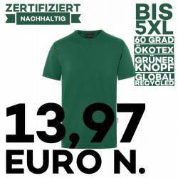 ARBEITS-T-SHIRT HERREN | Stretch WORKWEAR | TM 9 von KARLOWSKY / Farbe: waldgrün / 51% Polyester / 46% BW / 3% Elastane 