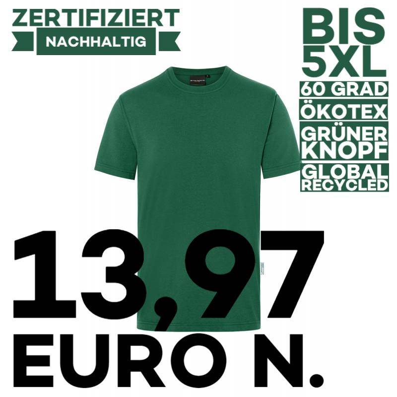 ARBEITS-T-SHIRT HERREN | Stretch WORKWEAR | TM 9 von KARLOWSKY / Farbe: waldgrün / 51% Polyester / 46% BW / 3% Elastane | MEIN-KASACK.de - KASACK - KASACKS