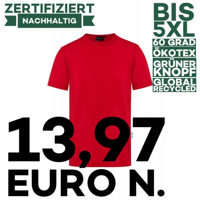 ARBEITS-T-SHIRT HERREN | Stretch WORKWEAR | TM 9 von KARLOWSKY / Farbe: rot / 51% Polyester / 46% BW / 3% Elastane | MEIN-KASACK.de - KASACK - KASACKS