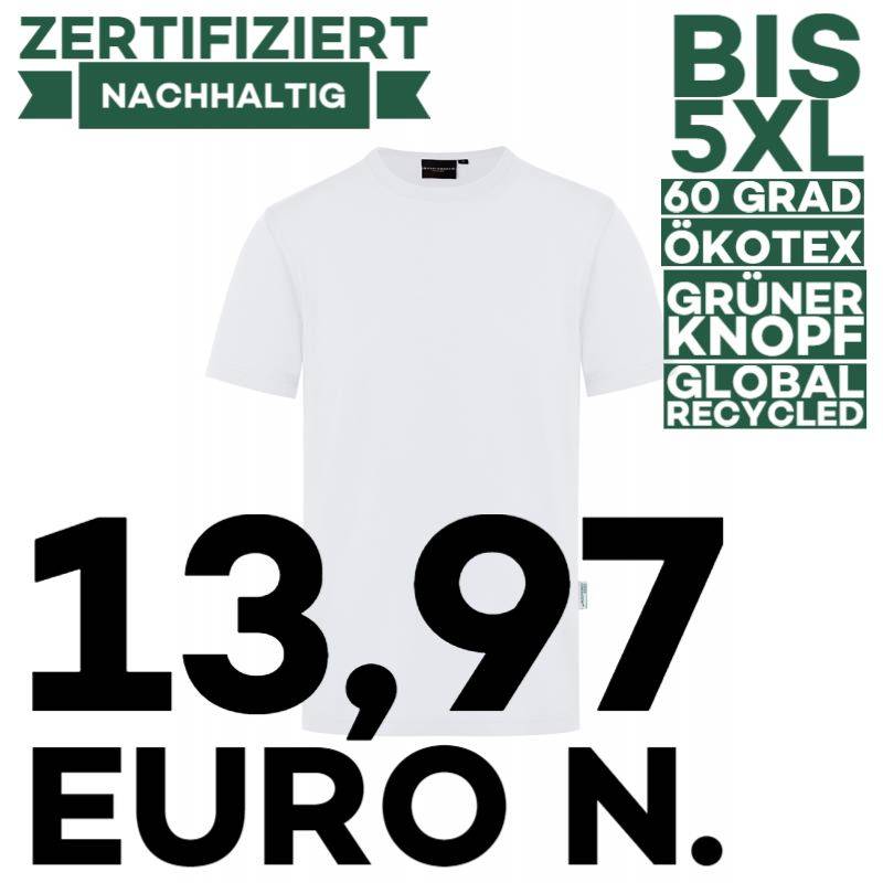 ARBEITS-T-SHIRT HERREN | Stretch WORKWEAR | TM 9 von KARLOWSKY / Farbe: weiß / 51% Polyester / 46% BW / 3% Elastane | MEIN-KASACK.de - KASACK - KASACKS