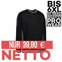 ARBEITS-SWEATSHIRT / ARBEITSPULLOVER HERREN | PRO Wear Kontrast 362 von ID / Farbe: schwarz / 60% BAUMWOLLE 40% POLYESTE