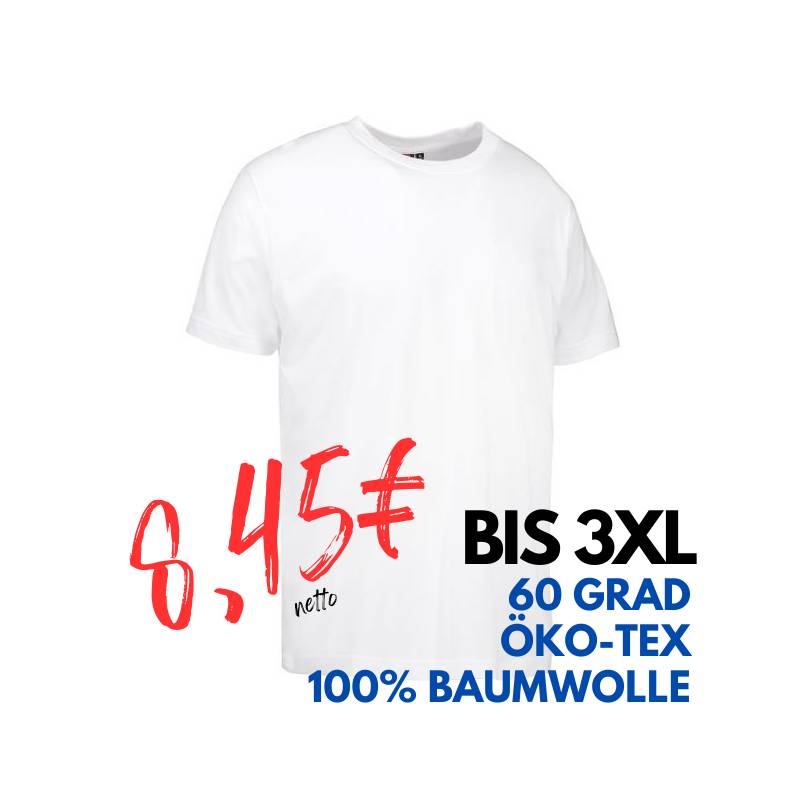 ARBEITS-T-SHIRT (Unisex - Herren - Damen) | 500 von ID / Farbe: weiß / 100% BAUMWOLLE | MEIN-KASACK.de - KASACK - KASACKS