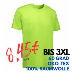 ARBEITS-T-SHIRT (Unisex - Herren - Damen) | 500 von ID / Farbe: lime / 100% BAUMWOLLE - | MEIN-KASACK.de | kasack | kasa