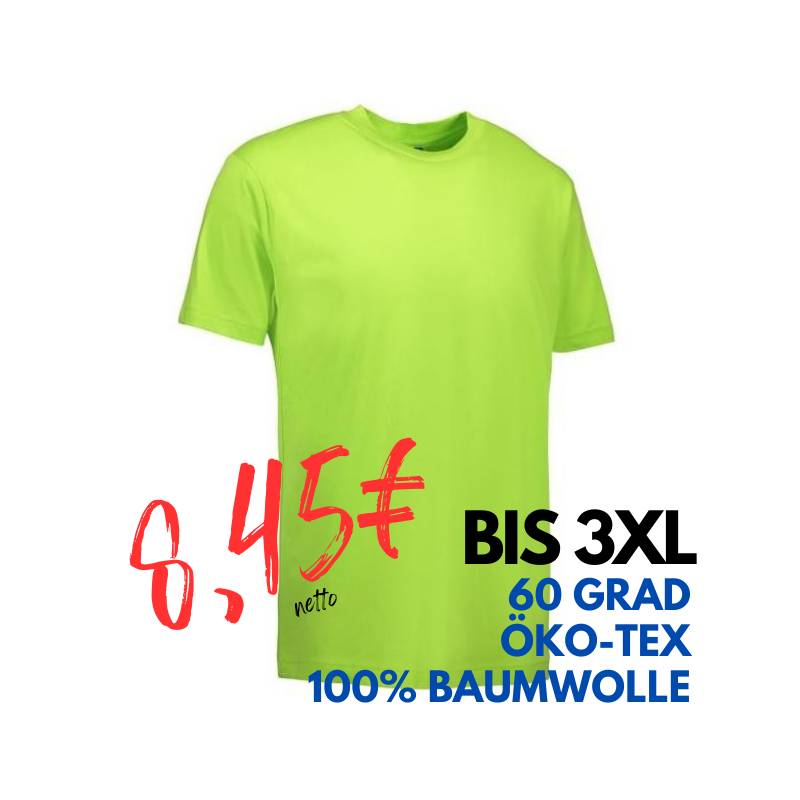 ARBEITS-T-SHIRT (Unisex - Herren - Damen) | 500 von ID / Farbe: lime / 100% BAUMWOLLE | MEIN-KASACK.de - KASACK - KASACKS