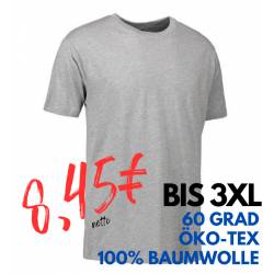 ARBEITS-T-SHIRT (Unisex - Herren - Damen) | 500 von ID / Farbe: grau / 100% BAUMWOLLE - | MEIN-KASACK.de | kasack | kasa