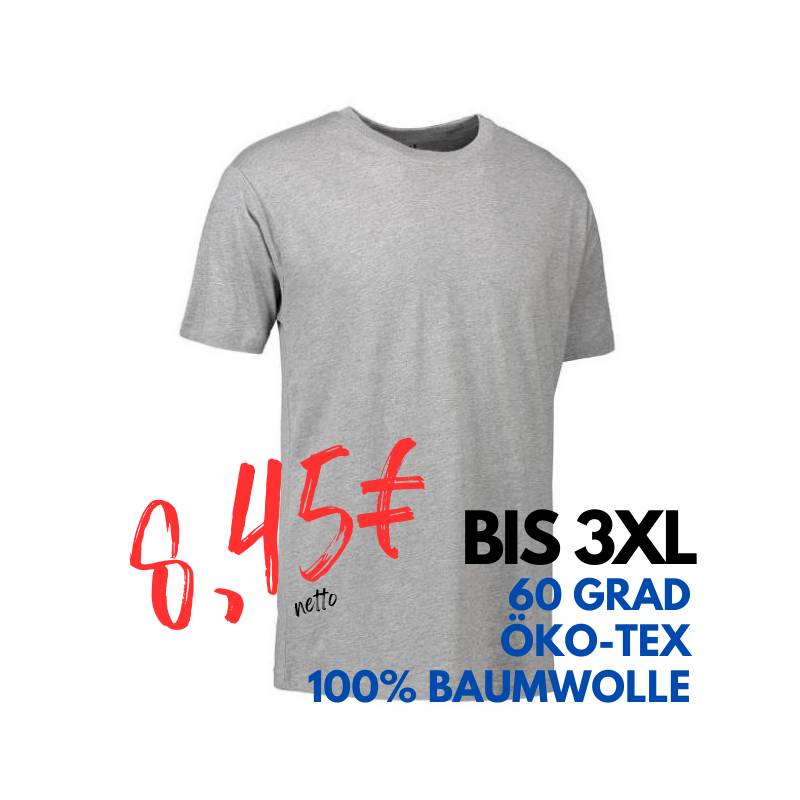 ARBEITS-T-SHIRT (Unisex - Herren - Damen) | 500 von ID / Farbe: grau / 100% BAUMWOLLE | MEIN-KASACK.de - KASACK - KASACKS