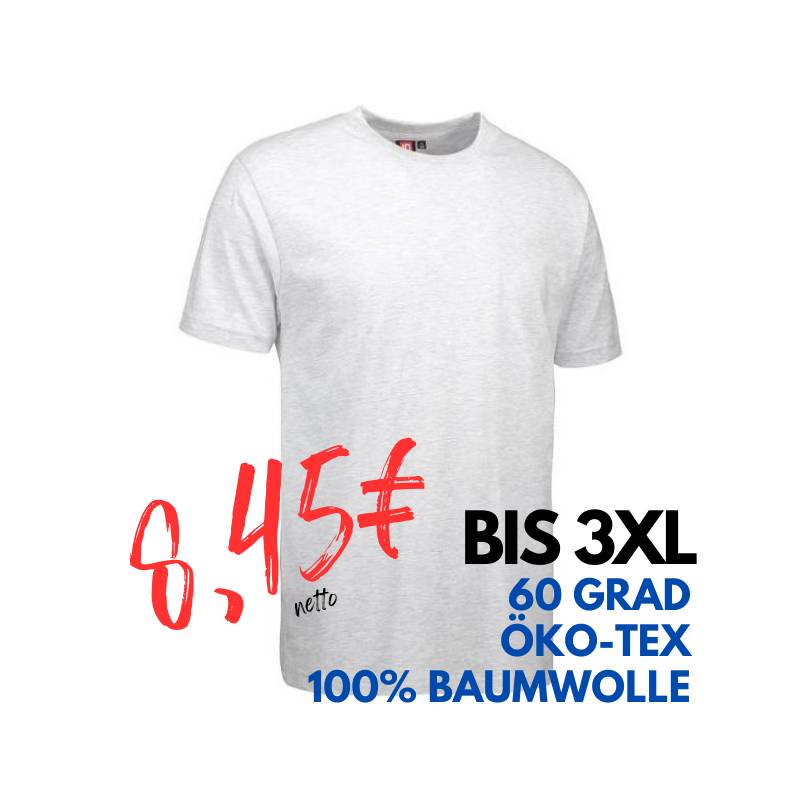 ARBEITS-T-SHIRT (Unisex - Herren - Damen) | 500 von ID / Farbe: hellgrau / 100% BAUMWOLLE | MEIN-KASACK.de - KASACK - KASACKS