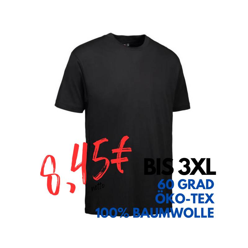 ARBEITS-T-SHIRT (Unisex - Herren - Damen) | 500 von ID / Farbe: schwarz / 100% BAUMWOLLE | MEIN-KASACK.de - KASACK - KASACKS