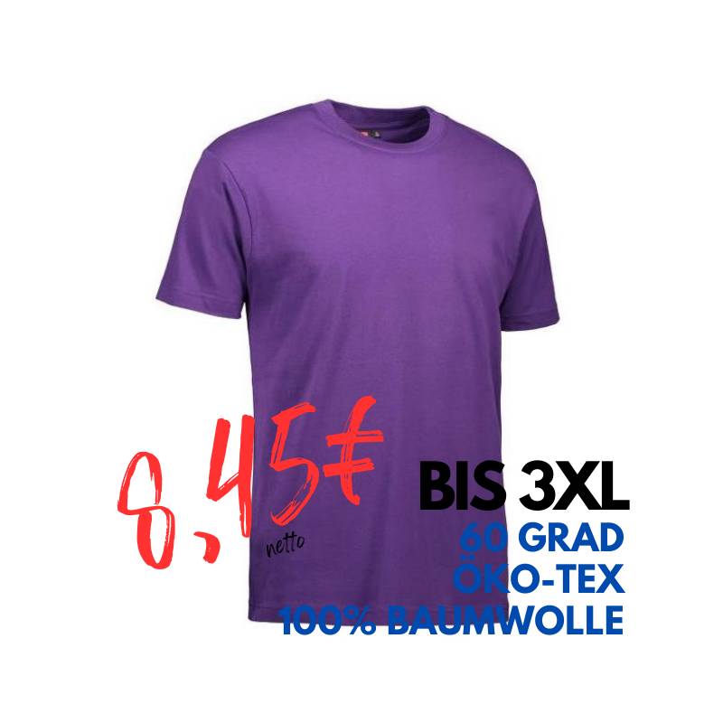 ARBEITS-T-SHIRT (Unisex - Herren - Damen) | 500 von ID / Farbe: lila / 100% BAUMWOLLE | MEIN-KASACK.de - KASACK - KASACKS