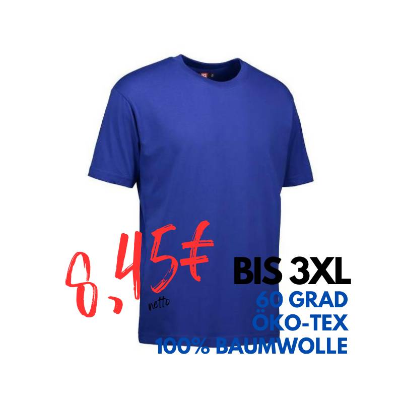 ARBEITS-T-SHIRT (Unisex - Herren - Damen) | 500 von ID / Farbe: königsblau / 100% BAUMWOLLE | MEIN-KASACK.de - KASACK - KASACKS