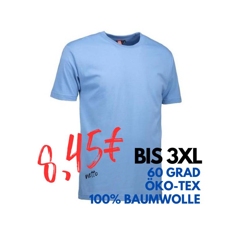 ARBEITS-T-SHIRT (Unisex - Herren - Damen) | 500 von ID / Farbe: hellblau / 100% BAUMWOLLE | MEIN-KASACK.de - KASACK - KASACKS