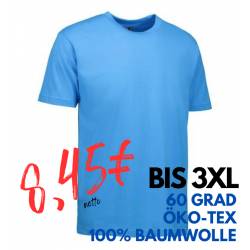 ARBEITS-T-SHIRT (Unisex - Herren - Damen) | 500 von ID / Farbe: cyan / 100% BAUMWOLLE - | MEIN-KASACK.de | kasack | kasa