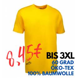 ARBEITS-T-SHIRT (Unisex - Herren - Damen) | 500 von ID / Farbe: gelb / 100% BAUMWOLLE - | MEIN-KASACK.de | kasack | kasa