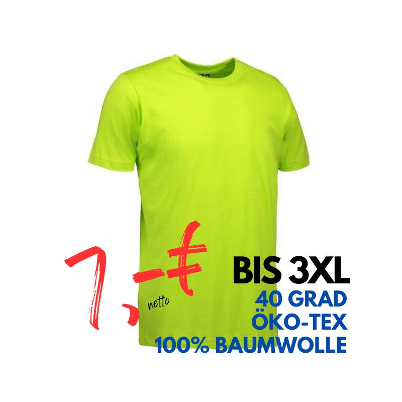 ARBEITS-T-SHIRT HERREN | YES 2000 von ID / Farbe: lime / 100% BAUMWOLLE | MEIN-KASACK.de - KASACK - KASACKS