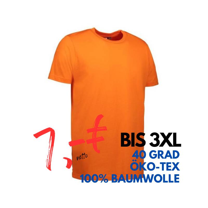 ARBEITS-T-SHIRT HERREN | YES 2000 von ID / Farbe: orange / 100% BAUMWOLLE | MEIN-KASACK.de - KASACK - KASACKS