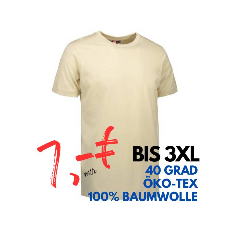 ARBEITS-T-SHIRT HERREN | YES 2000 von ID / Farbe: kitt / 100% BAUMWOLLE | MEIN-KASACK.de - KASACK - KASACKS