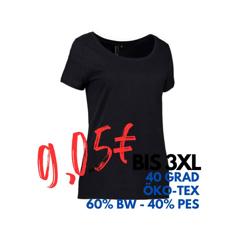 ARBEITS-T-SHIRT DAMEN | CORE O-Neck Tee 541 von ID / Farbe: schwarz / 60% BAUMWOLLE 40% POLYESTER | MEIN-KASACK.de - KASACK - KASACKS