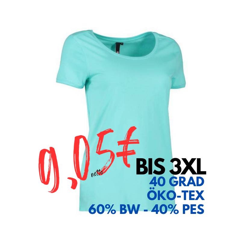 ARBEITS-T-SHIRT DAMEN | CORE O-Neck Tee 541 von ID / Farbe: mint / 60% BAUMWOLLE 40% POLYESTER | MEIN-KASACK.de - KASACK - KASACKS