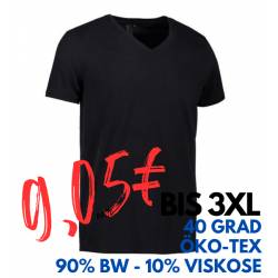 ARBEITS-T-SHIRT HERREN | CORE V-Neck Tee 542 von ID / Farbe: schwarz / 90% BAUMWOLLE 10% VISKOSE - | MEIN-KASACK.de | ka