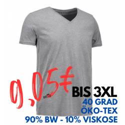 ARBEITS-T-SHIRT HERREN | CORE V-Neck Tee 542 von ID / Farbe: grau / 90% BAUMWOLLE 10% VISKOSE - | MEIN-KASACK.de | kasac