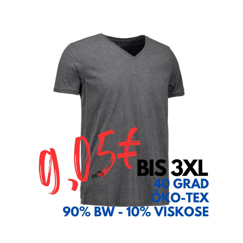 ARBEITS-T-SHIRT HERREN | CORE V-Neck Tee 542 von ID / Farbe: koks / 90% BAUMWOLLE 10% VISKOSE | MEIN-KASACK.de - KASACK - KASACKS