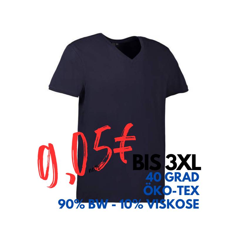 ARBEITS-T-SHIRT HERREN | CORE V-Neck Tee 542 von ID / Farbe: navy / 90% BAUMWOLLE 10% VISKOSE | MEIN-KASACK.de - KASACK - KASACKS