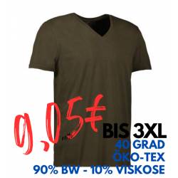 ARBEITS-T-SHIRT HERREN | CORE V-Neck Tee 542 von ID / Farbe: oliv / 90% BAUMWOLLE 10% VISKOSE - | MEIN-KASACK.de | kasac