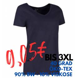 ARBEITS-T-SHIRT DAMEN | CORE V-Neck Tee 543 von ID / Farbe: navy / 90% BAUMWOLLE 10% VISKOSE - | MEIN-KASACK.de | kasack