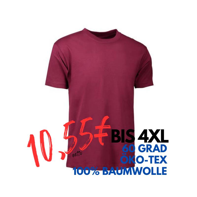 ARBEITS-T-SHIRT HERREN | T-TIME 510 von ID / Farbe: bordeaux / 100% BAUMWOLLE | MEIN-KASACK.de - KASACK - KASACKS