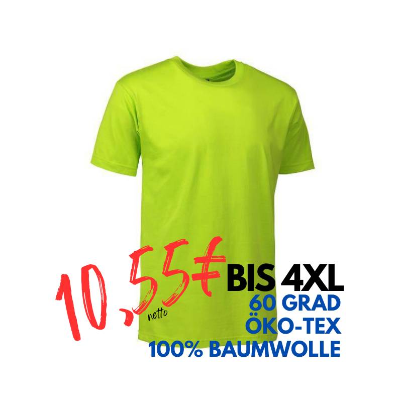 ARBEITS-T-SHIRT HERREN | T-TIME 510 von ID / Farbe: lime / 100% BAUMWOLLE | MEIN-KASACK.de - KASACK - KASACKS