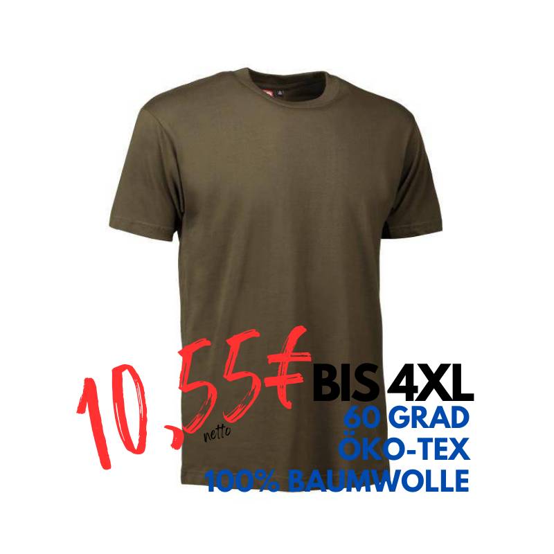 ARBEITS-T-SHIRT HERREN | T-TIME 510 von ID / Farbe: oliv / 100% BAUMWOLLE | MEIN-KASACK.de - KASACK - KASACKS