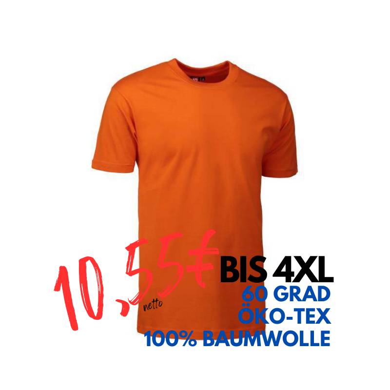 ARBEITS-T-SHIRT HERREN | T-TIME 510 von ID / Farbe: orange / 100% BAUMWOLLE | MEIN-KASACK.de - KASACK - KASACKS