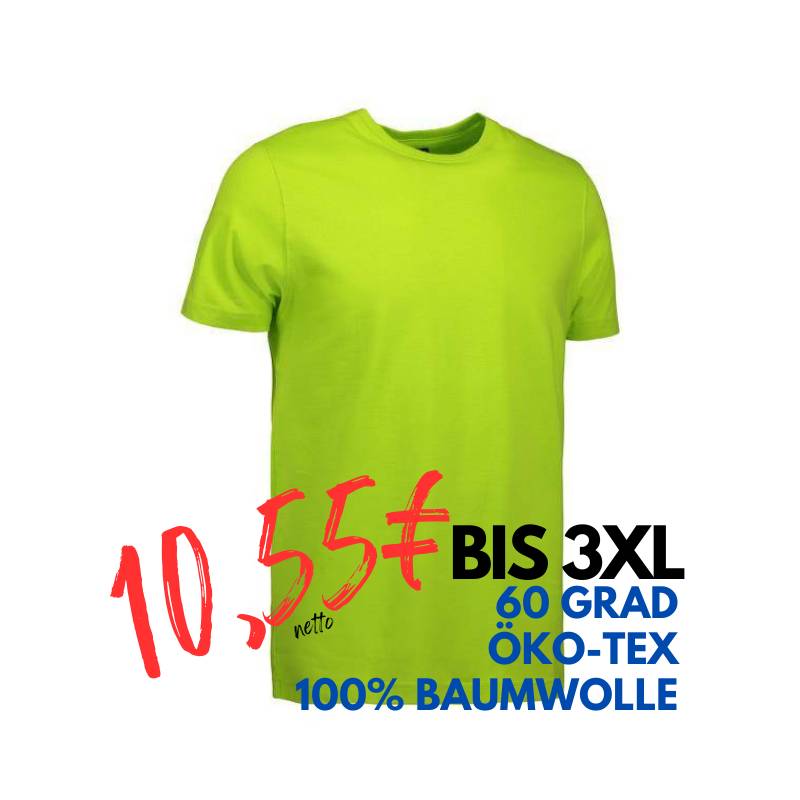 ARBEITS-T-SHIRT HERREN | T-TIME 502 von ID / Farbe: lime / 100% BAUMWOLLE | MEIN-KASACK.de - KASACK - KASACKS