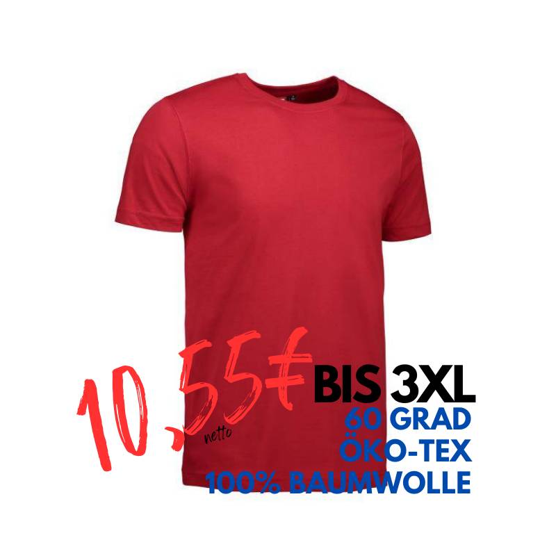 ARBEITS-T-SHIRT HERREN | T-TIME 502 von ID / Farbe: rot / 100% BAUMWOLLE | MEIN-KASACK.de - KASACK - KASACKS