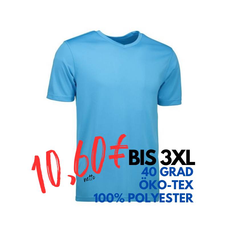 ARBEITS-T-SHIRT HERREN | YES Active 2030 von ID / Farbe: cyan / 100% POLYESTER | MEIN-KASACK.de - KASACK - KASACKS