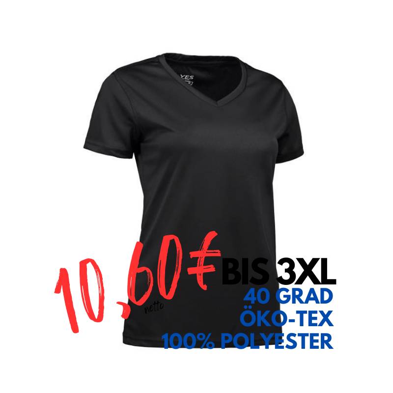 ARBEITS-T-SHIRT DAMEN | YES Active 2032 von ID / Farbe: schwarz / 100% POLYESTER | MEIN-KASACK.de - KASACK - KASACKS