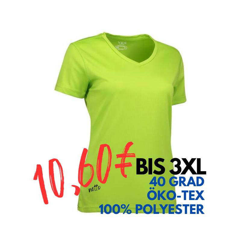 ARBEITS-T-SHIRT DAMEN | YES Active 2032 von ID / Farbe: lime / 100% POLYESTER | MEIN-KASACK.de - KASACK - KASACKS