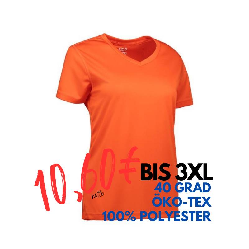 ARBEITS-T-SHIRT DAMEN | YES Active 2032 von ID / Farbe: orange / 100% POLYESTER | MEIN-KASACK.de - KASACK - KASACKS