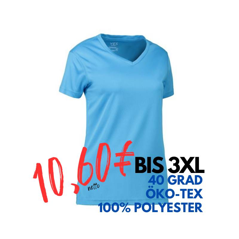 ARBEITS-T-SHIRT DAMEN | YES Active 2032 von ID / Farbe: cyan / 100% POLYESTER | MEIN-KASACK.de - KASACK - KASACKS