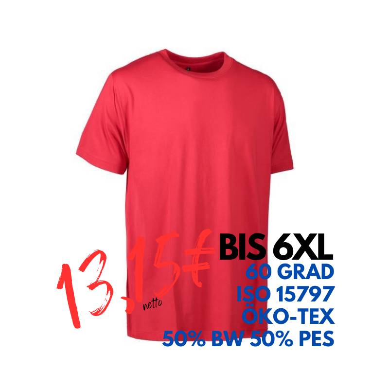 ARBEITS-T-SHIRT HERREN | PRO Wear light 310 von ID / Farbe: rot / 50% BAUMWOLLE 50% POLYESTER | MEIN-KASACK.de - KASACK - KASACKS