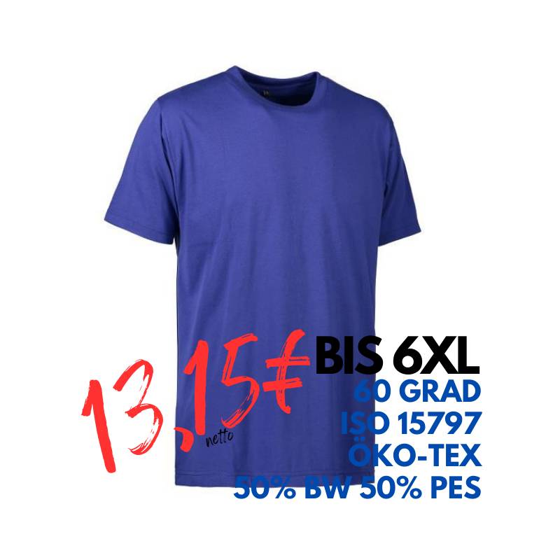 ARBEITS-T-SHIRT HERREN | PRO Wear light 310 von ID / Farbe: königsblau / 50% BAUMWOLLE 50% POLYESTER | MEIN-KASACK.de - KASACK - KASACKS